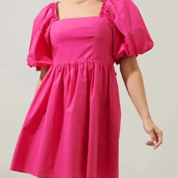 Sugar Lips Marion Hot Pink Babydoll Dress Size Extra Large (XL) - Picture 1 of 9